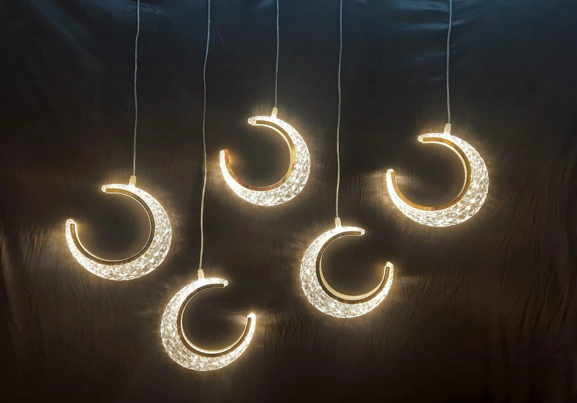 Acrylic Moon with LED set of 5
